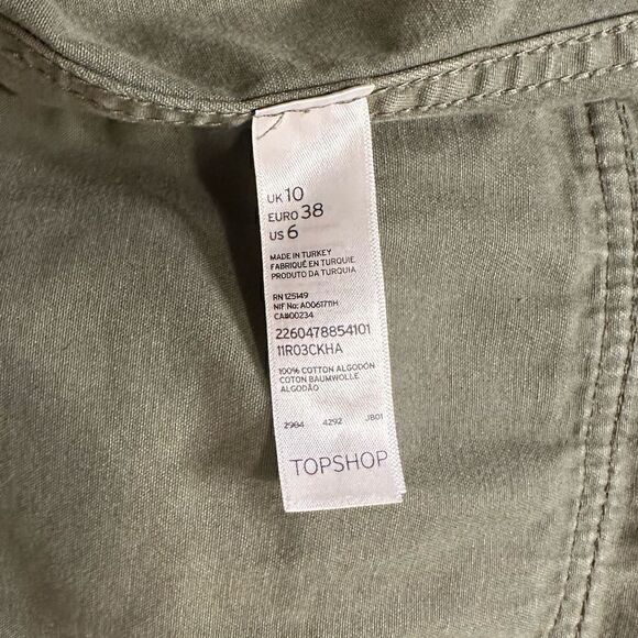 Topshop Military Style Utility Shacket Coat Size 6 - Picture 14 of 15